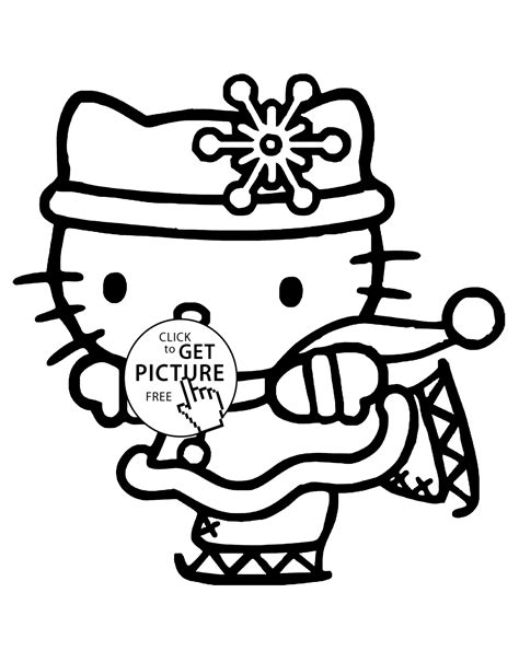 Hello Kitty Winter Coloring Pages For Kids Printable Free