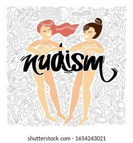 Nudism Two Nude Girls Rest Naked Stok Vektör Telifsiz Shutterstock