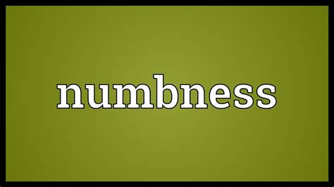 Numbness Meaning Youtube
