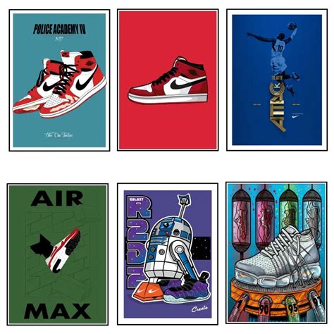 Michael Jordan Shoes Poster Air Max Shoes Sneaker Posters White Paper