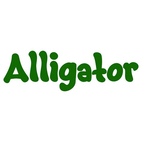 Alligator Animal Name Lettering Concept On Transparent Background
