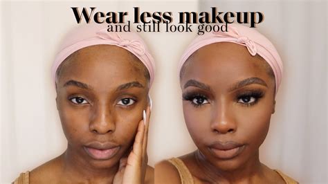 how to wear less makeup darkskin woc natural everyday makeup tutorial youtube
