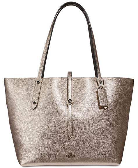 Coach Market Tote In Polished Pebble Leather Macys