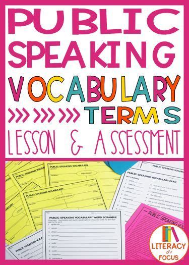 Public Speaking Vocabulary Unit Worksheets Oral Presentation Terms