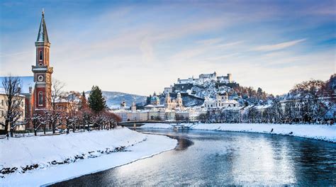 Beautiful Winter Landscape Of Salzburg In Austria Salzburg