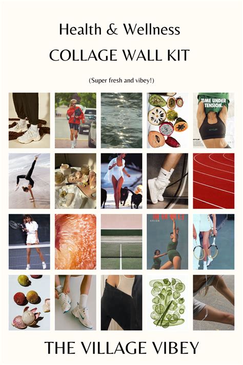Health And Wellness Wall Collage Kit Super Fresh And Vibey Etsy Uk Wall Collage Health And