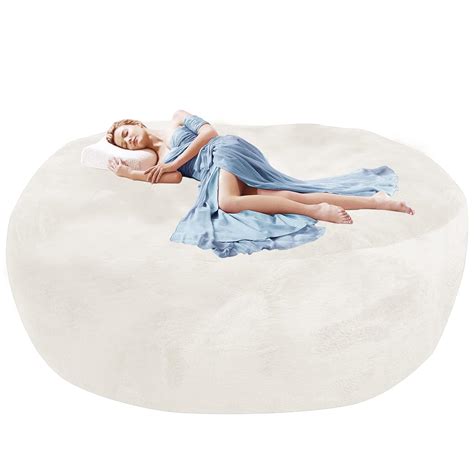 Soxoce Ft Bean Bag Chair Cover Cover Only No Filler Giant Fur Bean Bag Cover Soft Fluffy Fur