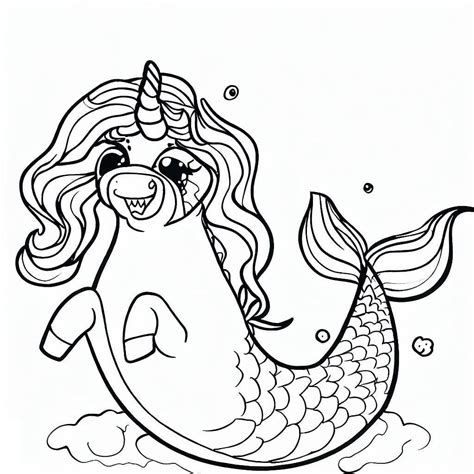 Coloriage Licorne Sirène Très Drôle Télécharger Et Imprimer Gratuit