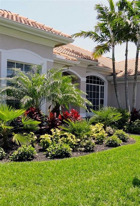 Front Yard Landscape With Palm Trees