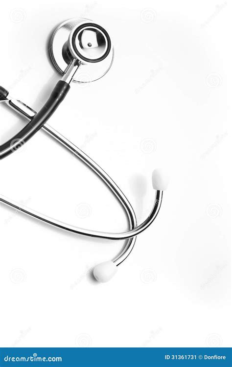 Top Of View Of Stethoscope With Space For Text Stock Image Image Of