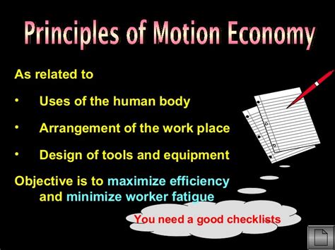 Principle Of Motion Economy Presented At Bstqm