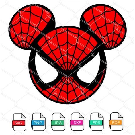 Spiderman Mickey mouse head SVG - Spider-Man Mickey Head Printable