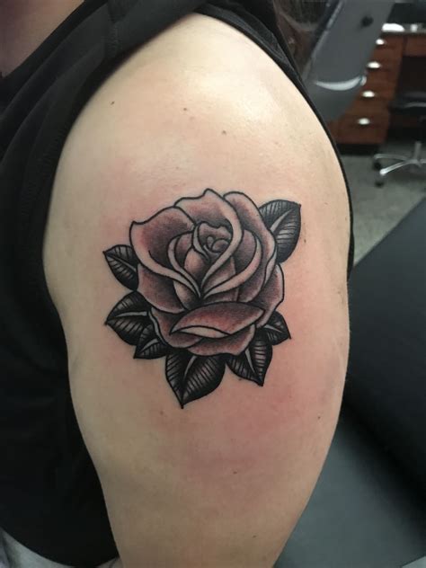 Traditional Black And Grey Rose Tattoo Black And Grey Rose Tattoo