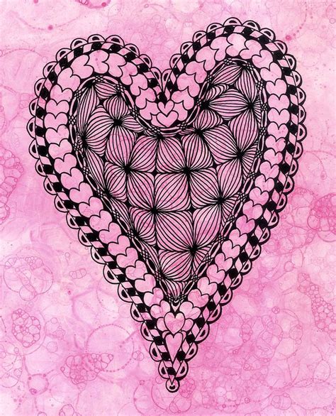 Open Heart Zentangle Zentangle Patterns Zentangle Heart Doodle