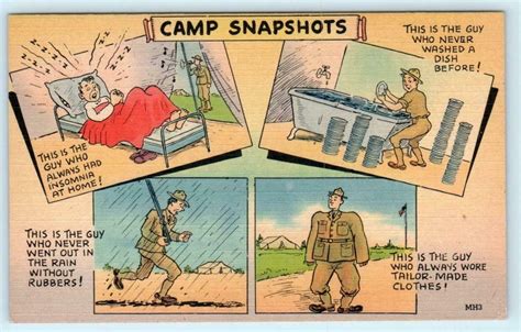 Military Postcards Camp Snapshots Ca S Wwii Era Comic Linens Topics Cartoons