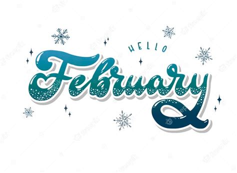 Premium Vector Cute Hand Lettering Quote Hello February