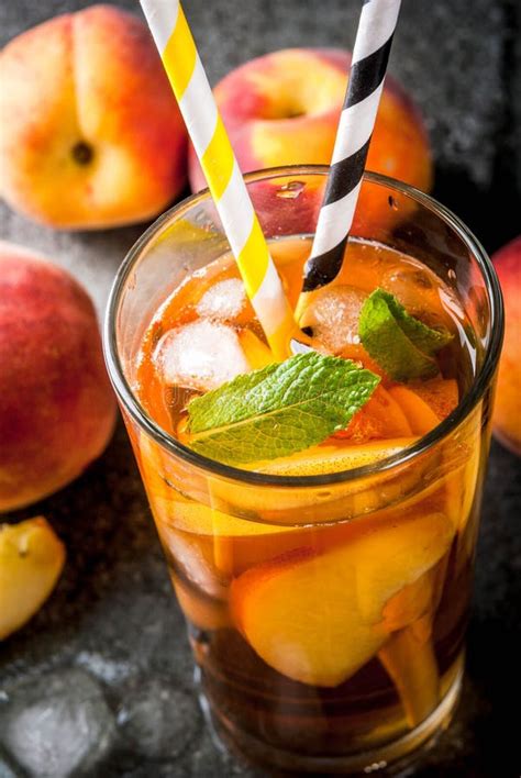 Iced Peach Tea Stock Photo Image Of Refreshment Peach 96107102