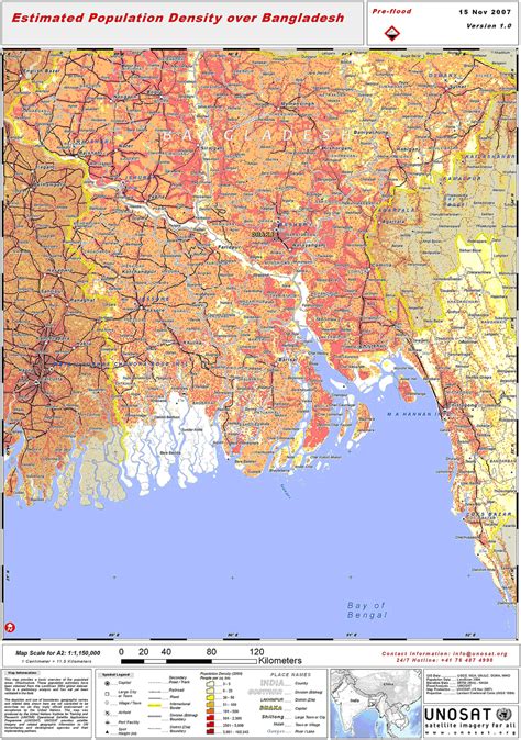 Bangladesh densité 2007 Map PopulationData net