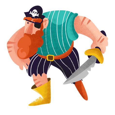 Colorful Pirate Character Transparent Png And Svg Vector File
