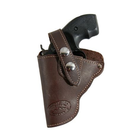 Barsony Left Hand Draw Brown Leather Outside The Waistband Gun Holster