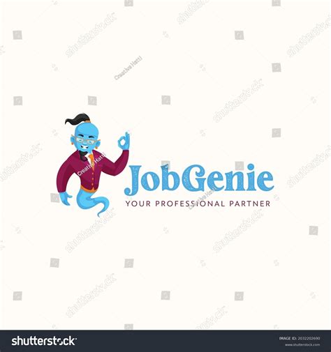 Job Genie Vector Mascot Logo Template: เวกเตอร์สต็อก (ปลอดค่าลิขสิทธิ์