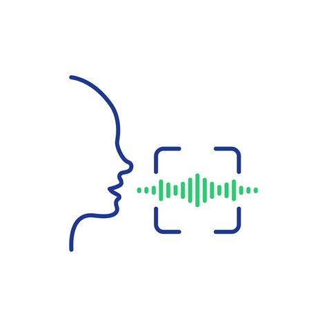 Voice And Speech Recognition Line Icon Scan Voice Command Icon With