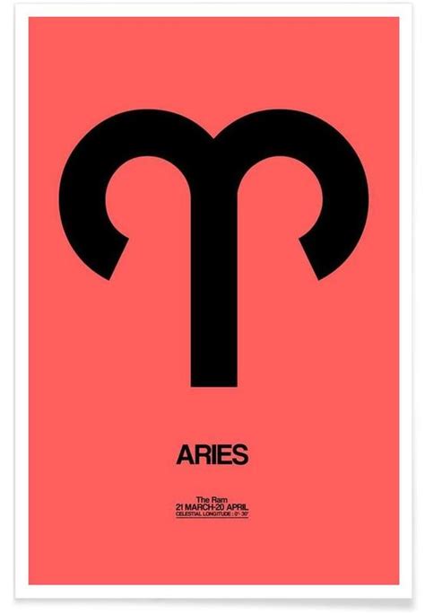 Aries Zodiac Sign Black Poster Juniqe