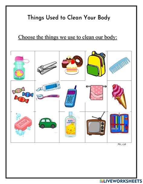 Keeping Clean Personal Hygiene Interactive Worksheet