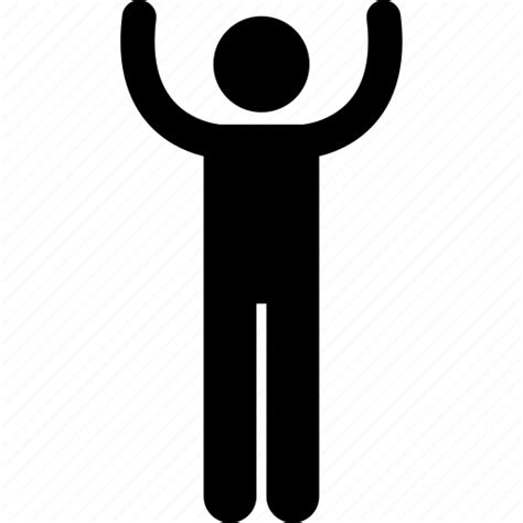 Arms Man Pose Raising Standing Two Hands Up Icon Download On