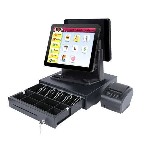 Caja Registradora Con Sistema Pos Monitor Dual Para Restaurante
