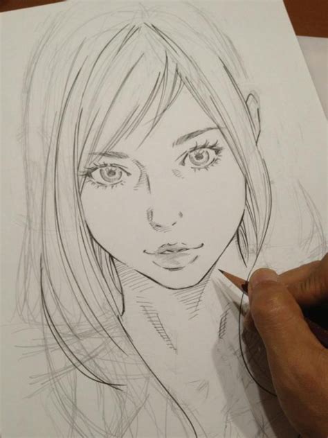 Anime boy drawing pencil sketch colorful realistic art. Realistic-like anime art | We Heart It | drawing, girl ...