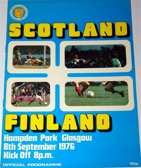 Scotland V Finland 1976 Programme Scottish Football Memorabilia