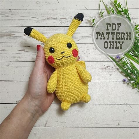 Pokemon Plush Amigurumi Pattern Pikachu Crochet Pokemon Go Etsy