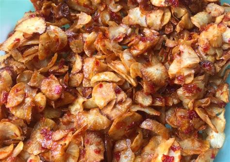 Salah satu varian keripik singkong yang banyak dicari orang adalah keripik singkong balado. Resep Keripik Singkong Balado oleh Maudy Fardhani - Cookpad