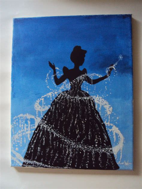 Disney Princess Cinderella Canvas Acrylic Painting 14x11 Etsy