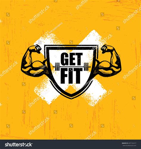 Get Fit Workout Fitness Gym Design Stock Vector Royalty Free 697132417