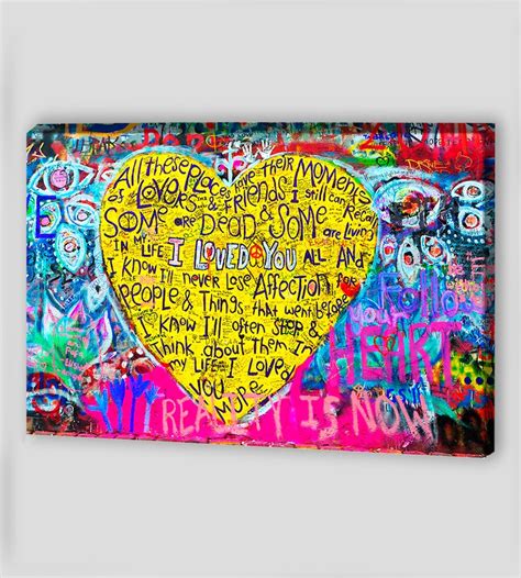 Canvas Wall Art Love Hearts Canvas Art Street Art Painting Etsy