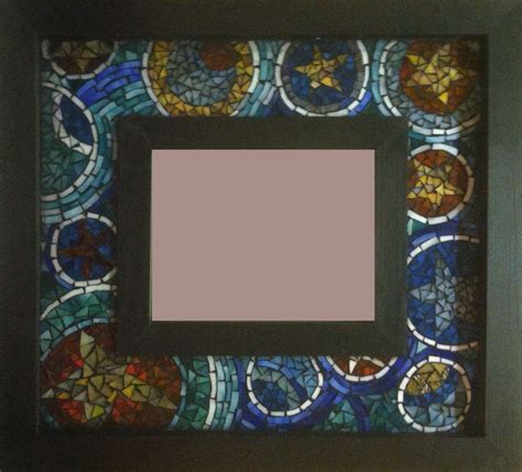 Custom Made Mosaic Mirror With 8x10 Mirror Surrounded By Stained Glass Inlay By Mad Monks