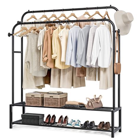 Iris Usa Clothes Rack With Metal Shelves Freestanding Clothing Racks