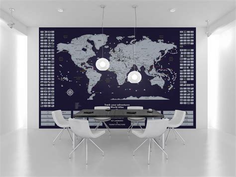 Este o harta de perete. Harta razuibila a lumii - Track your adventures - RAL Design