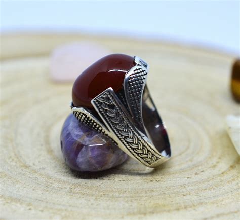 Turkish Handmade Ring Solid Sterling Silver Agate Stone Etsy