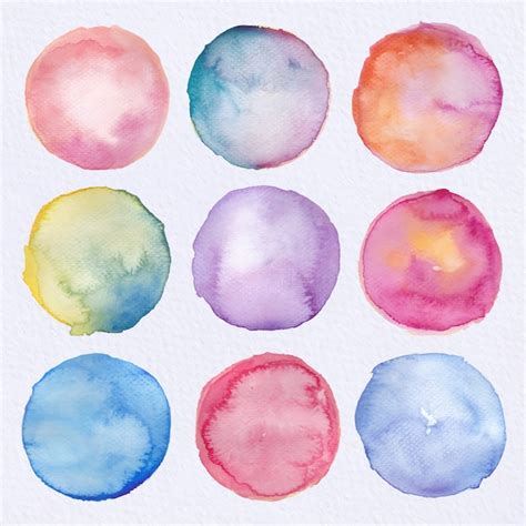 Download Vector Set Of Watercolor Circles With The Word Thank You