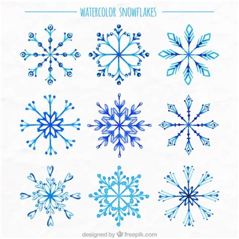 Premium Vector Watercolor Snowflakes Collection