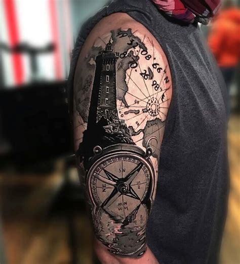 Top 30 Amazing Compass Tattoos For Men Compass Tattoos Of 2019