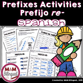 Spanish Prefixes Activities Actividades Del Prefijo Re By MM Bilingual