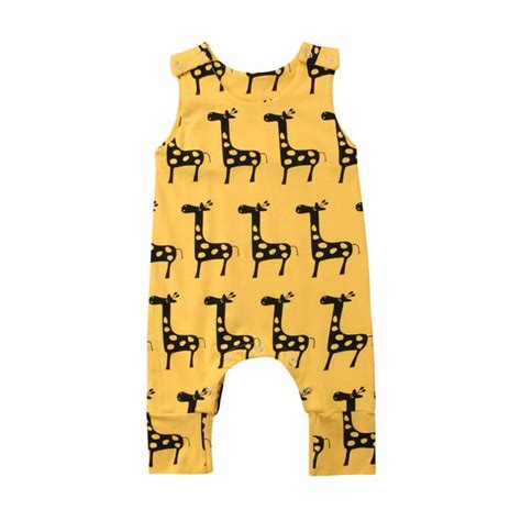 Gaono Newborn Infant Baby Girls Boys Sleeveless Romper Giraffe One