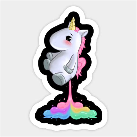 Funny Unicorn Farting Rainbow Colors Fart T Farting Unicorn Sticker Teepublic