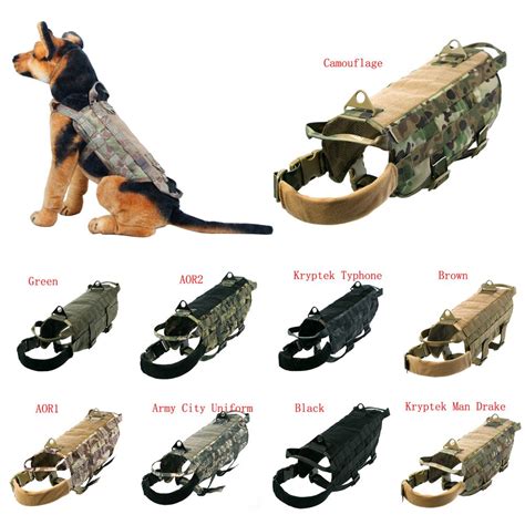 2020 Police K9 Tactical Training Dog Harness Military Molle Vest Xs S M