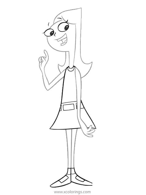 Smiling Candace from Phineas and Ferb Coloring Pages - XColorings.com