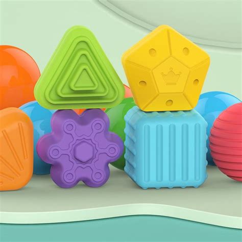 Montessori Colorful Shape Blocks Sorting Game Baby Motor Skill Tactile